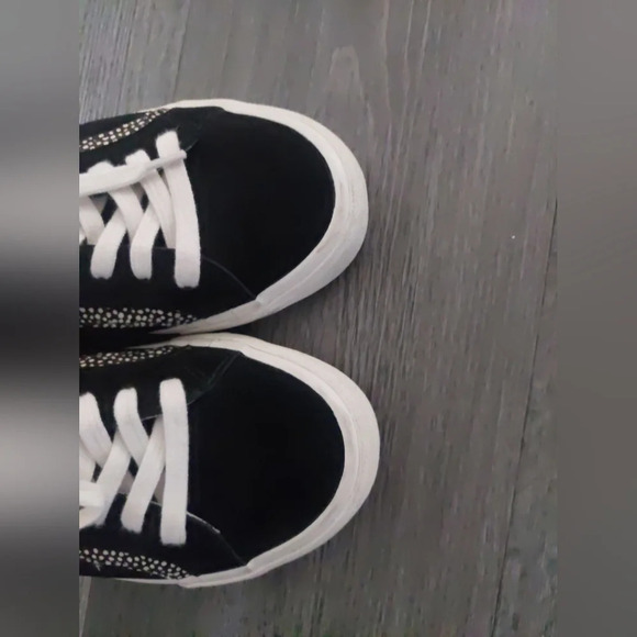 Madewell Sidewalk sneaker low top lace up  Black/ white spotted Calf hai… - Picture 5 of 10